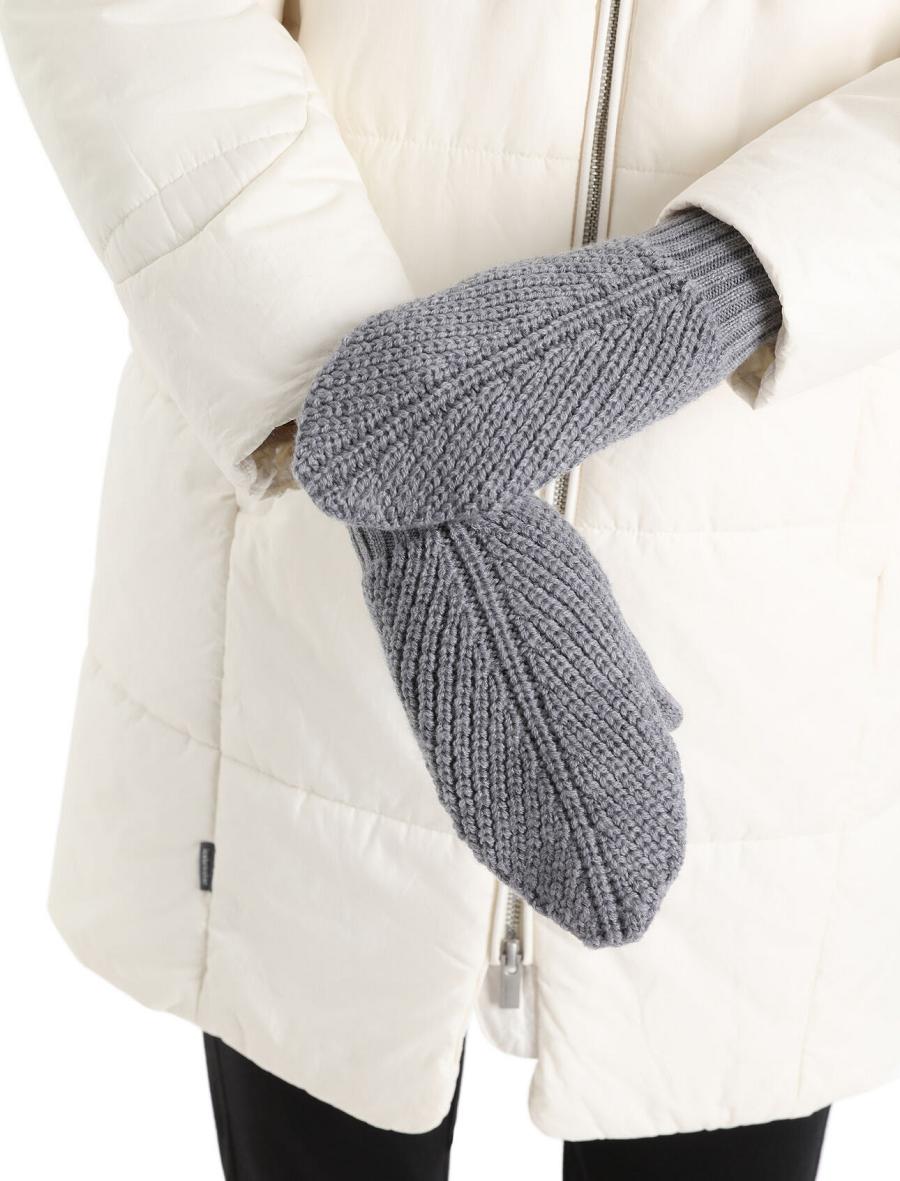 Gants Icebreaker Unisex Merino Waypoint Mittens Homme Grise Noir | FR 1062ZUTG